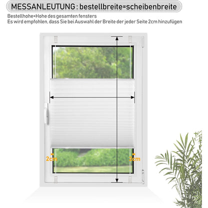 Plissee Rollo Jalousie ohne Bohren Klemmfix für Fenster und Tür Weiß 100x100cm Plisseerollo Stoff Sonnenschutz leicht zu montieren weiß