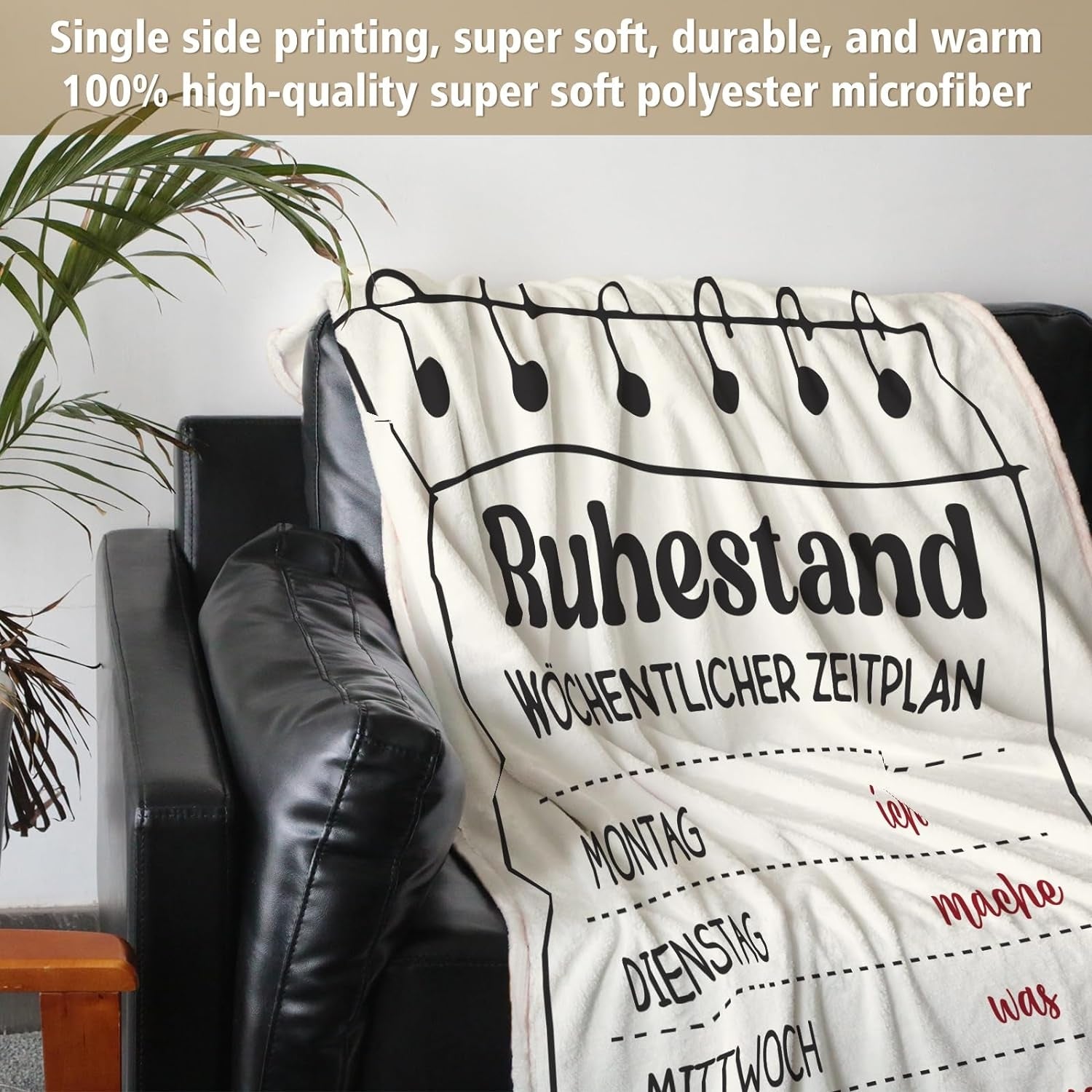 Rente Abschiedsgeschenk - Ruhestand Decke mit Plan, 150x130 cm