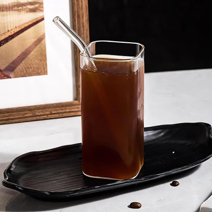 Viereckige Cocktailgläser 4 Stück 400ml Dünne Quadratische Elegante Bargläser für Wasser Saft Bier Getränke Sowie Cocktails Mojito und Mixgetränke