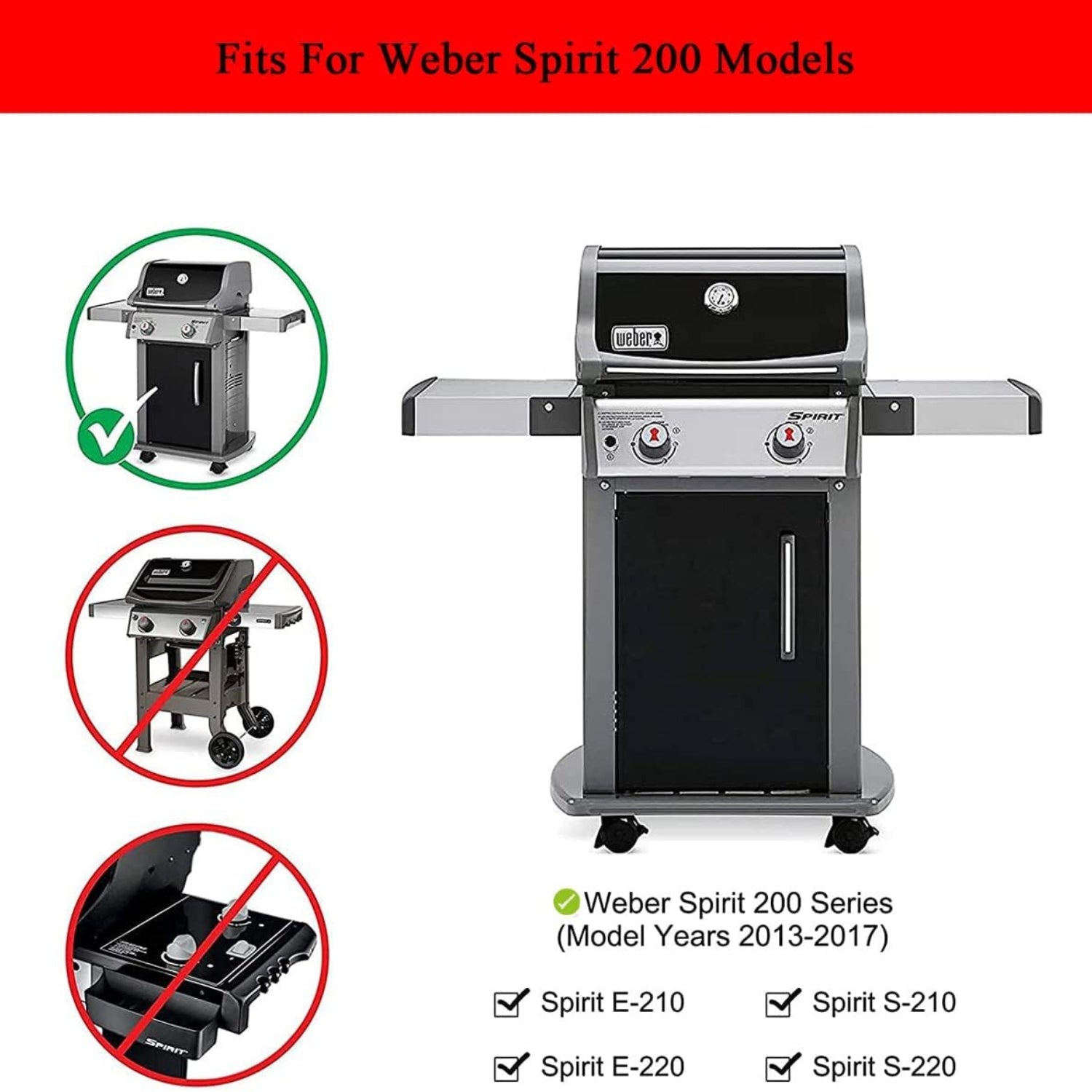 GIRXZYBX 7635 38,9CM Edelstahl flavorizer Bars für Weber Spirit I & II 200 e210 e220 s210 S220 Brennerabdeckung für Wever e210 Aroma flavorizer bars