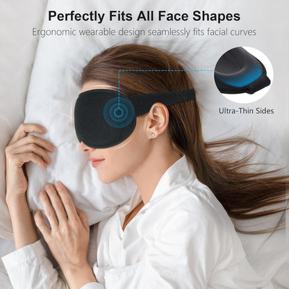 Schlafmaske für Frauen Herren 2024 Atmungsaktive 3D Schlafbrille für Seitenschläfer 100% Lichtblockierend Bequeme Ergonomische Augenmaske für Reisen