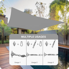 Premium Sonnensegel 3x4m Rechteckig Wasserdicht mit Ösen UV-Schutz Segeltuch mit Sonnensegel Befestigung Set für Garten Terrasse Camping