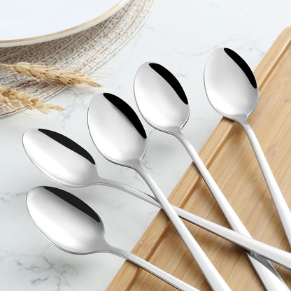 Latte Macchiato Löffel Set 12 Stück (19.7 cm) Longdrinklöffel aus Edelstahl Espressolöffel aus rostfreiem Stahl Spiegelpoliert Spülmaschinenfest