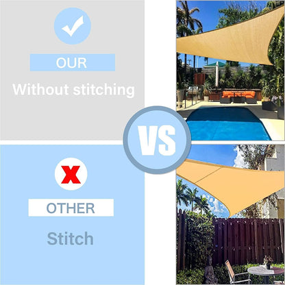 XL Sonnensegel Wasserdicht 3x4m Rechteckig Sonnenschutz Sunsegel Creme 95% UV-Schutz für Außenbereich Garten