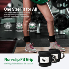 Premium Fußschlaufe Kabelzug Ankle Straps 1 Paar verstellbare Fußmanschetten mit doppelten D-Ringen und Neoprenstütze ideal für Fitness