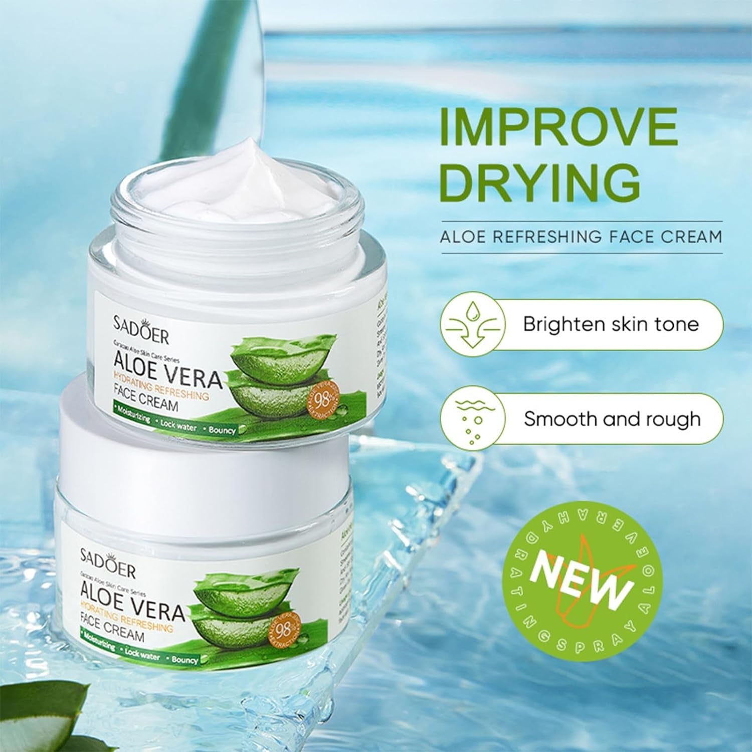 Aloe Vera Gesichtspflege Set 8tlg Geschenkset Frauen Feuchtigkeitsspendend