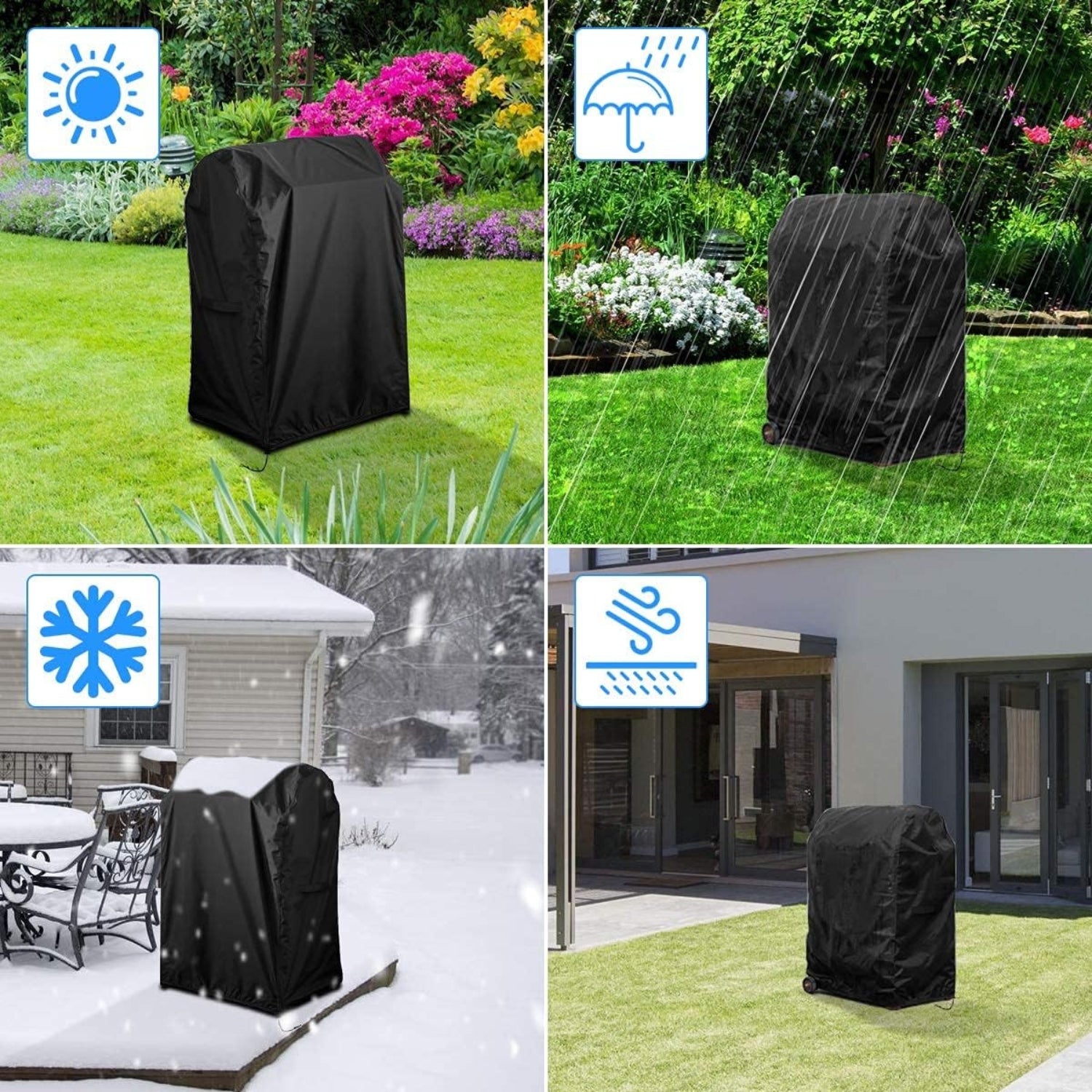 grillabdeckung wetterfest grillabdeckung 77 x 70 x 110cm VDISRR 420D Oxford Gasgrill Abdeckplane Wasserdicht Grill Schutzhülle reißfest UV Schutz