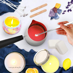 Kerzen Selber Machen Set DIY Kerzenherstellung Kit 480g Sojawachs mit Schmelztopf und Zauberpapier Perfektes Bastelset für Erwachsene und Kinder