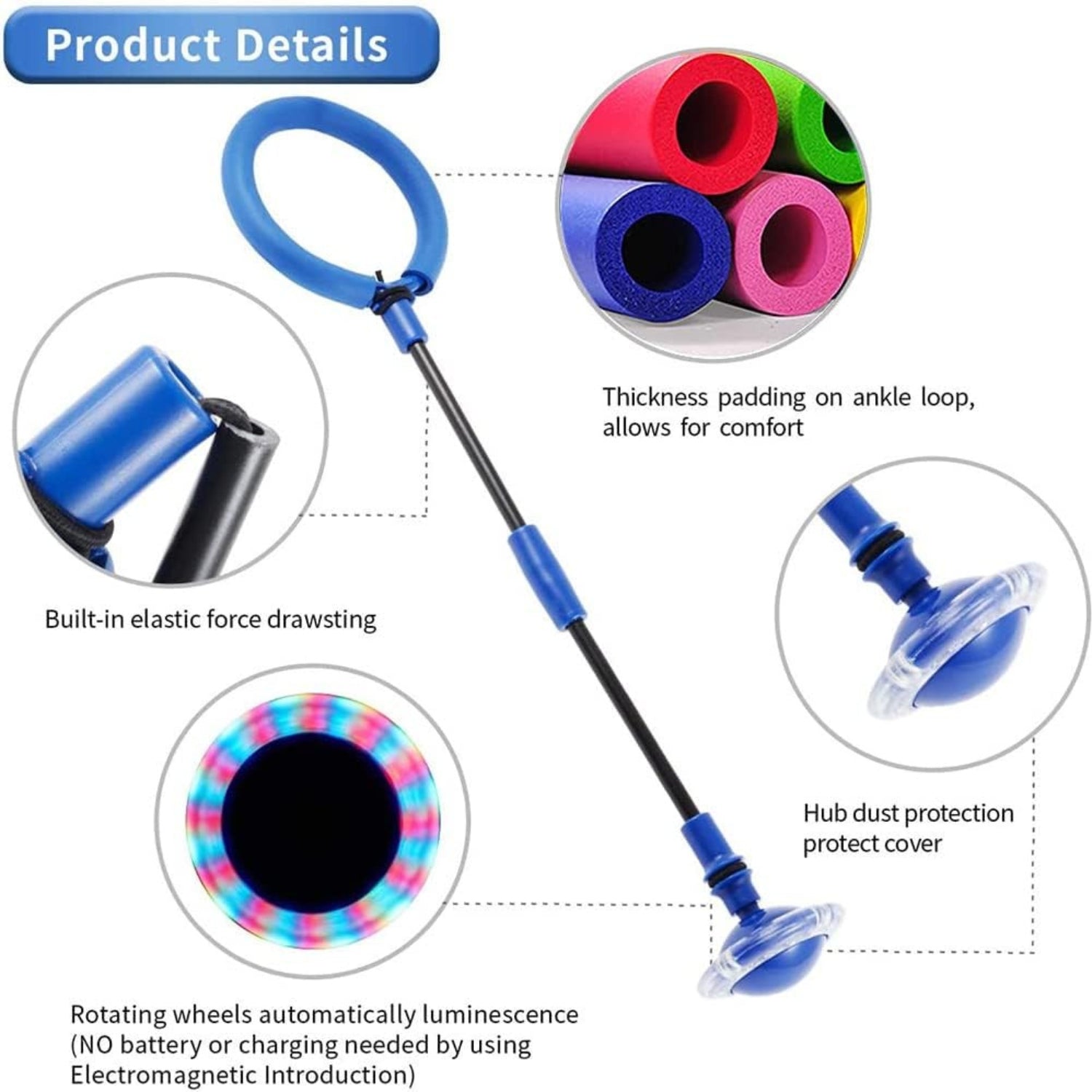 Outdoor Spielzeug Geschenke für Kinder Swing Wheel mit Lichtrad Blinkender Springring Fußkreisel Springender Ball Faltbarer Jumping Ball Sprungball