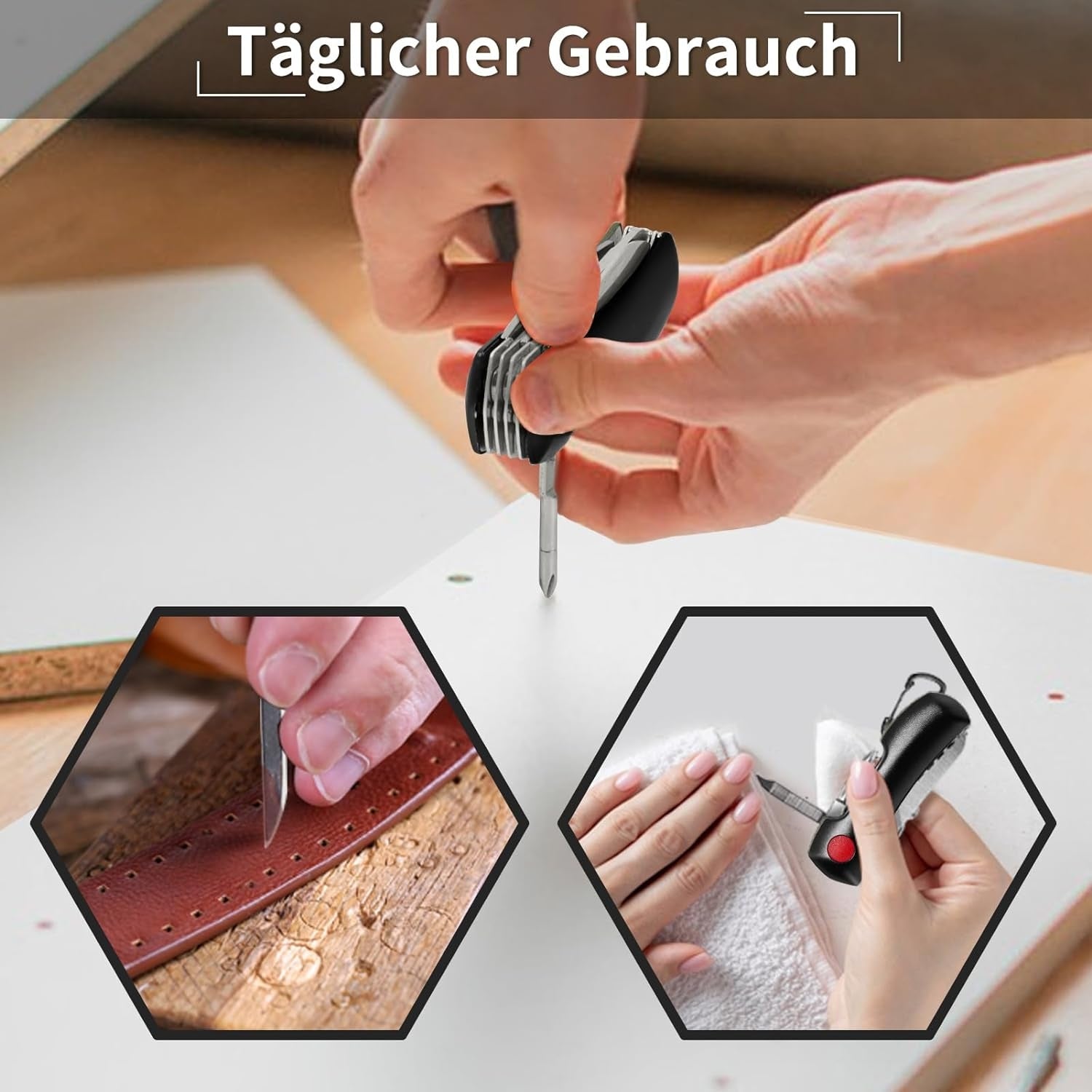 Multifunktionsmesser Taschenmesser Multitool Messer Schweizer Taschenmesser Multifunktionswerkzeug 15 Funktionen Taschenwerkzeug für Campen Notfälle