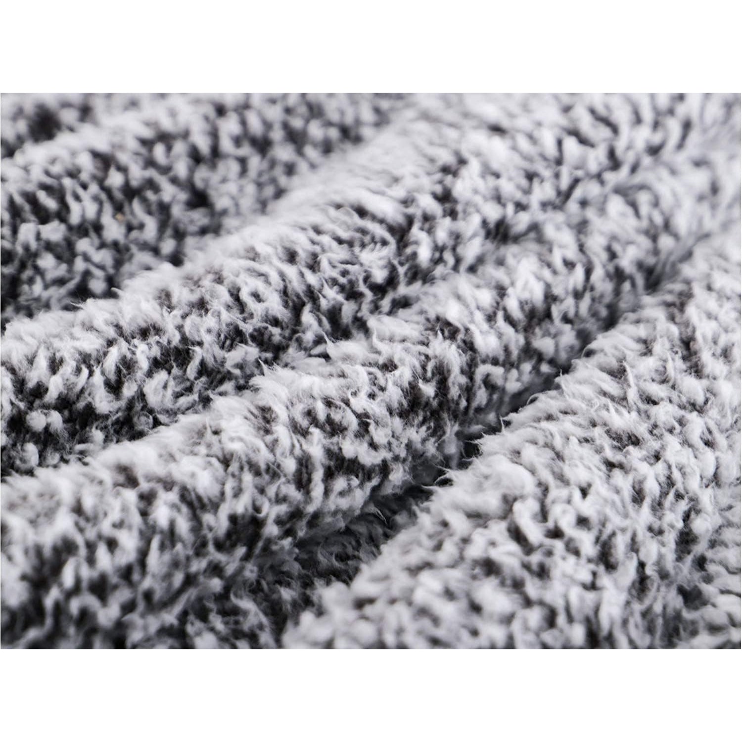 Sherpa Decke Kuscheldecke Flauschig Sofadecke Doppelgesicht Extra Weich Warme Wendbare Flauschige Decke für Sofa und Bett Grau 130x150cm