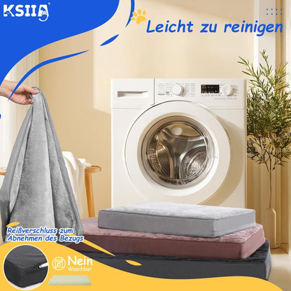 Hochwertiges Orthopädisches Hundebett für Große Hunde XL Waschbar Hundekissen Hundematte Hundematratze mit Abnehmbarer Decke in Dunkelgrau 105x70x8cm