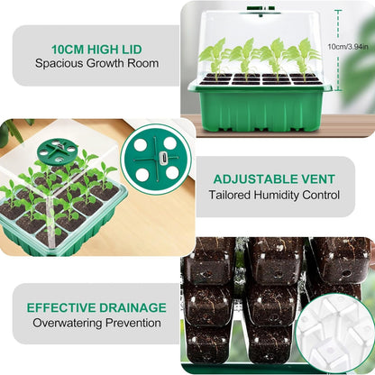 Growbox Komplettset mit Pflanzenlampe Zimmergewächshaus Anzucht Set 5 Stück