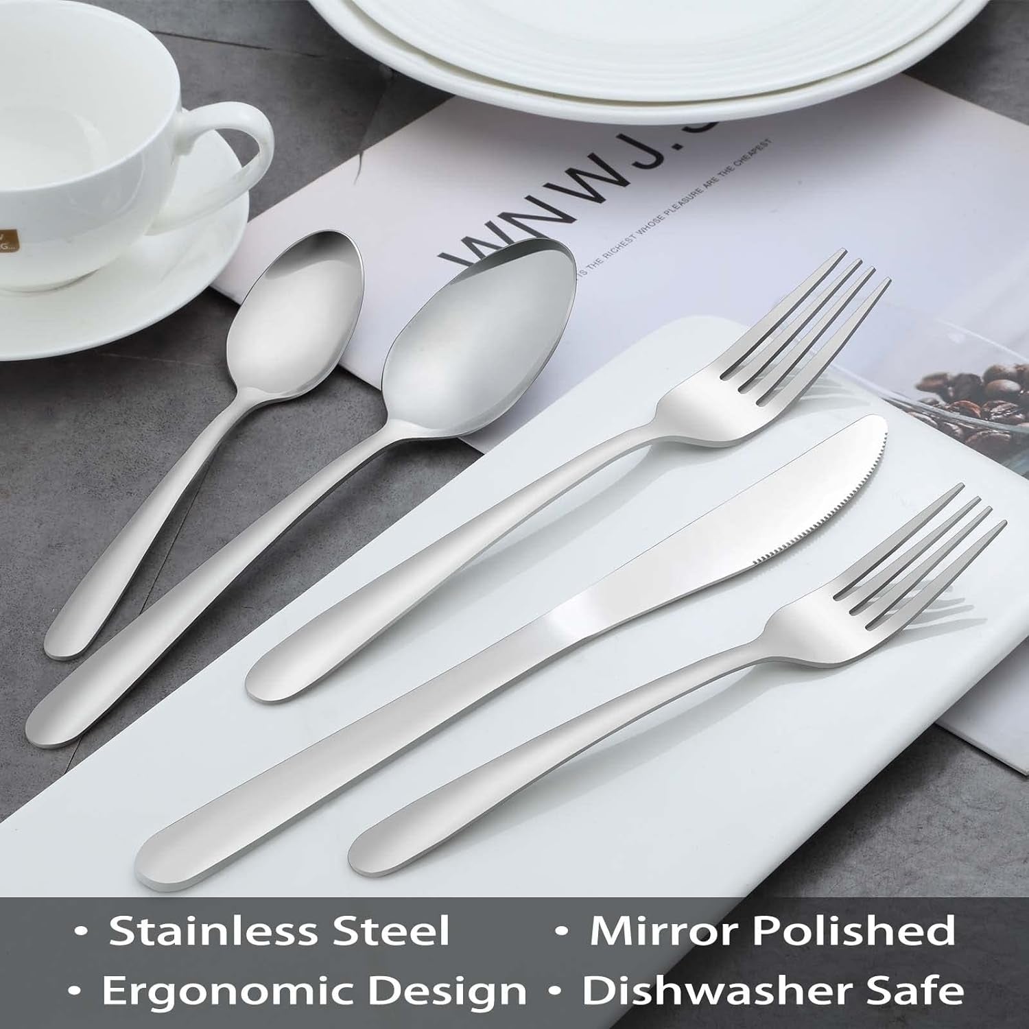 24 Suppenlöffel Set Edelstahl Esslöffel Spiegelpoliert Tafellöffel 20,4cm