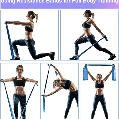 Widerstandsbänder Set 2m 4 Stufen Fitnessbänder für Yoga Pilates Muskelaufbau