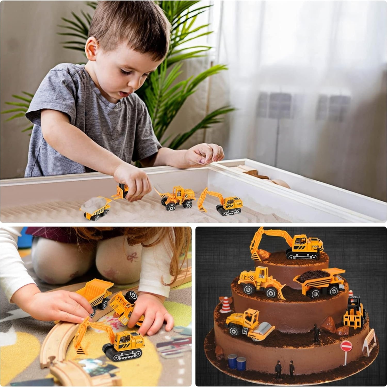 Spielzeug Baustellenfahrzeuge Metall Set 5pcs für Kinder Bagger Geburtstagsgeschenk
