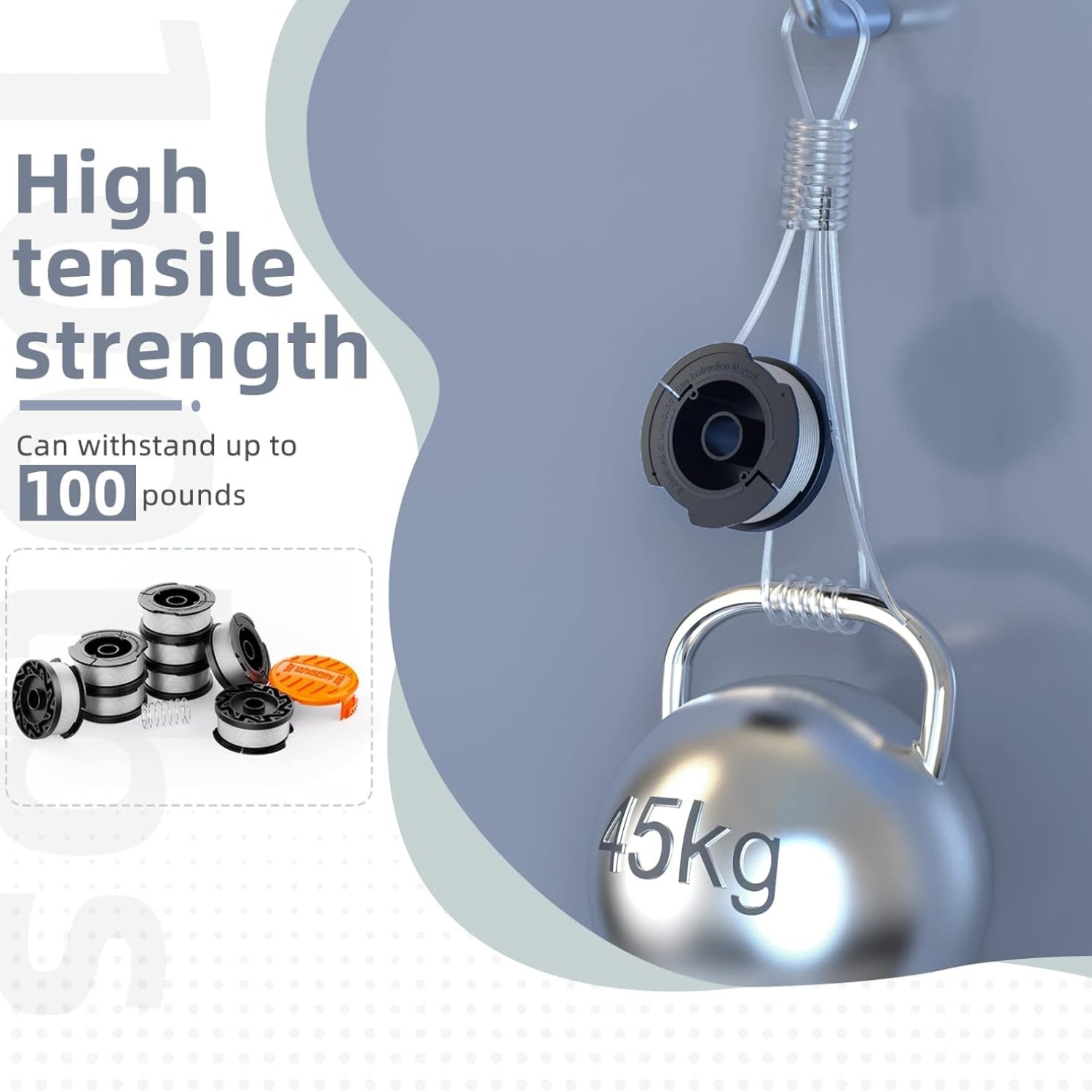 Rasentrimmer Spule kompatibel mit Black Decker 1 65mm 9m 8 Stück Ersatzspulen