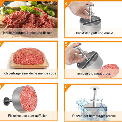 Burger Smasher Edelstahl Einstellbare Burgerpresse für Perfekte Burger Patties
