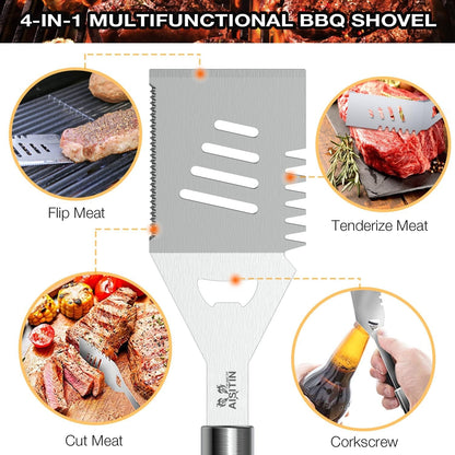 Vatertagsgeschenk 35tlg Grillbesteck Set Grill Geschenke mit Zubehör Edelstahl