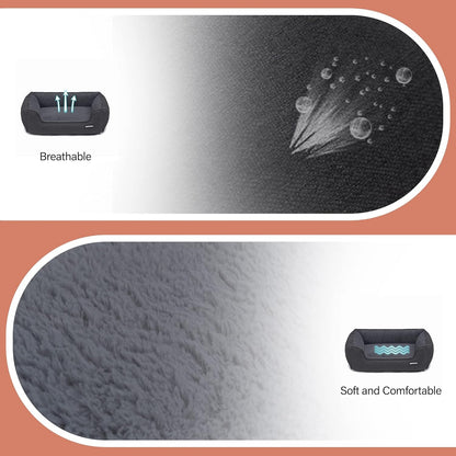 Hochwertiges Hundebett Hundekissen Hundesofa waschbar 110x86x26 cm dunkelgrau