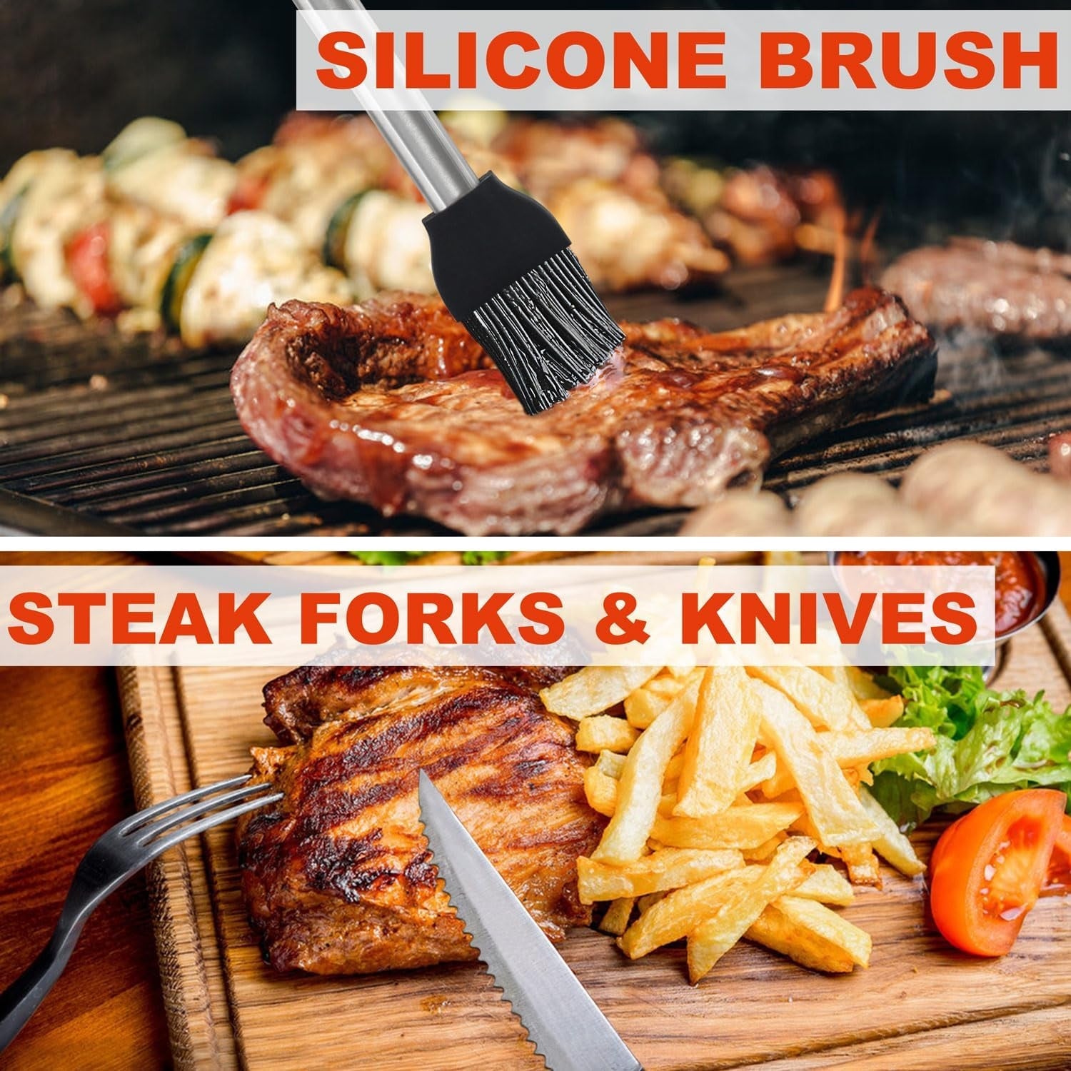 Grill Geschenke Grillbesteck Set 30 Stück Edelstahl Zubehör Komplett im Koffer