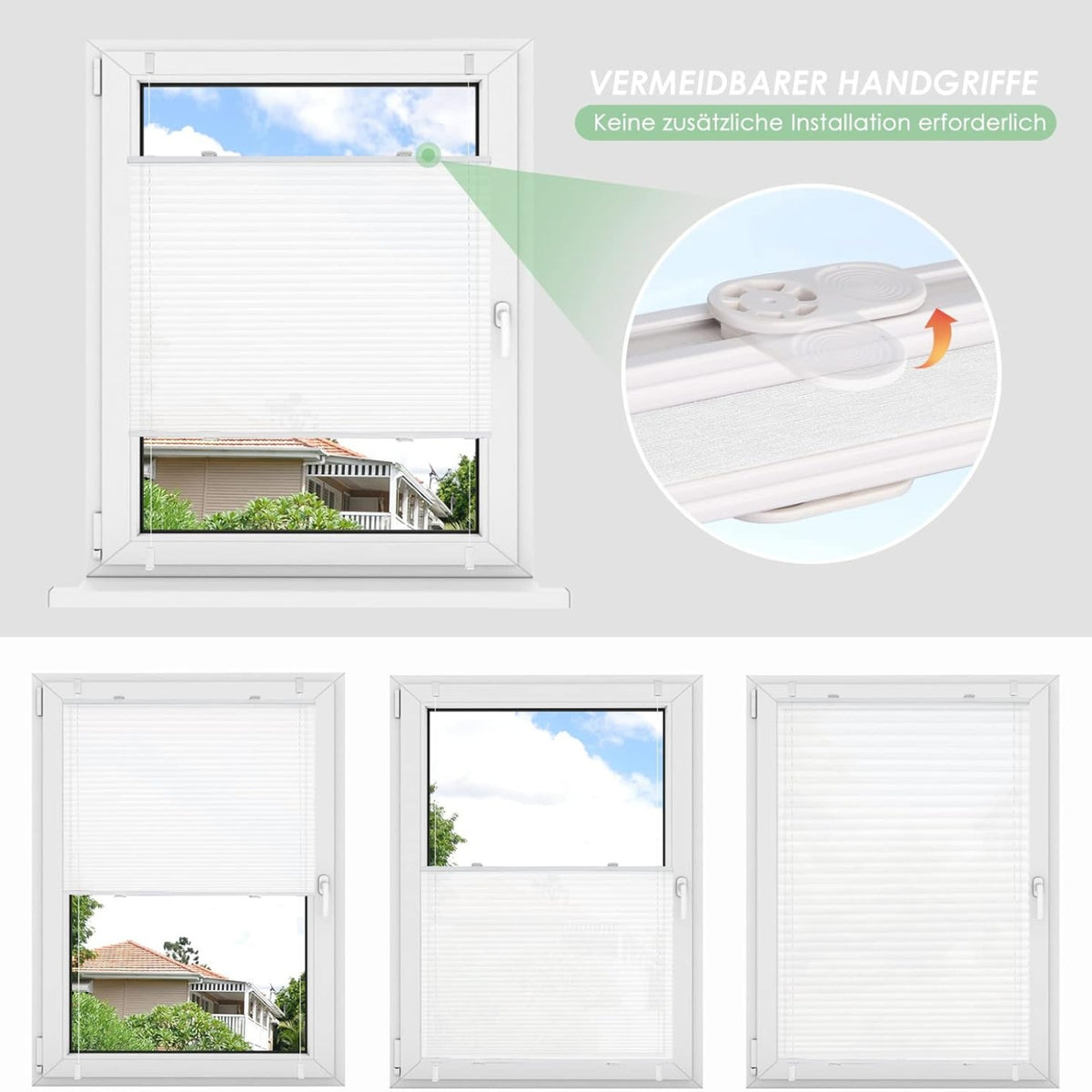 jalousien fenster ohne bohre plissee klemmfix Plissee Faltrollo 110x120cm