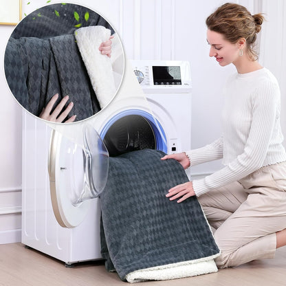 Kuscheldecke Kinder 160x200 cm Sofadecke Flauschige Wolldecke mit Schneeflocken