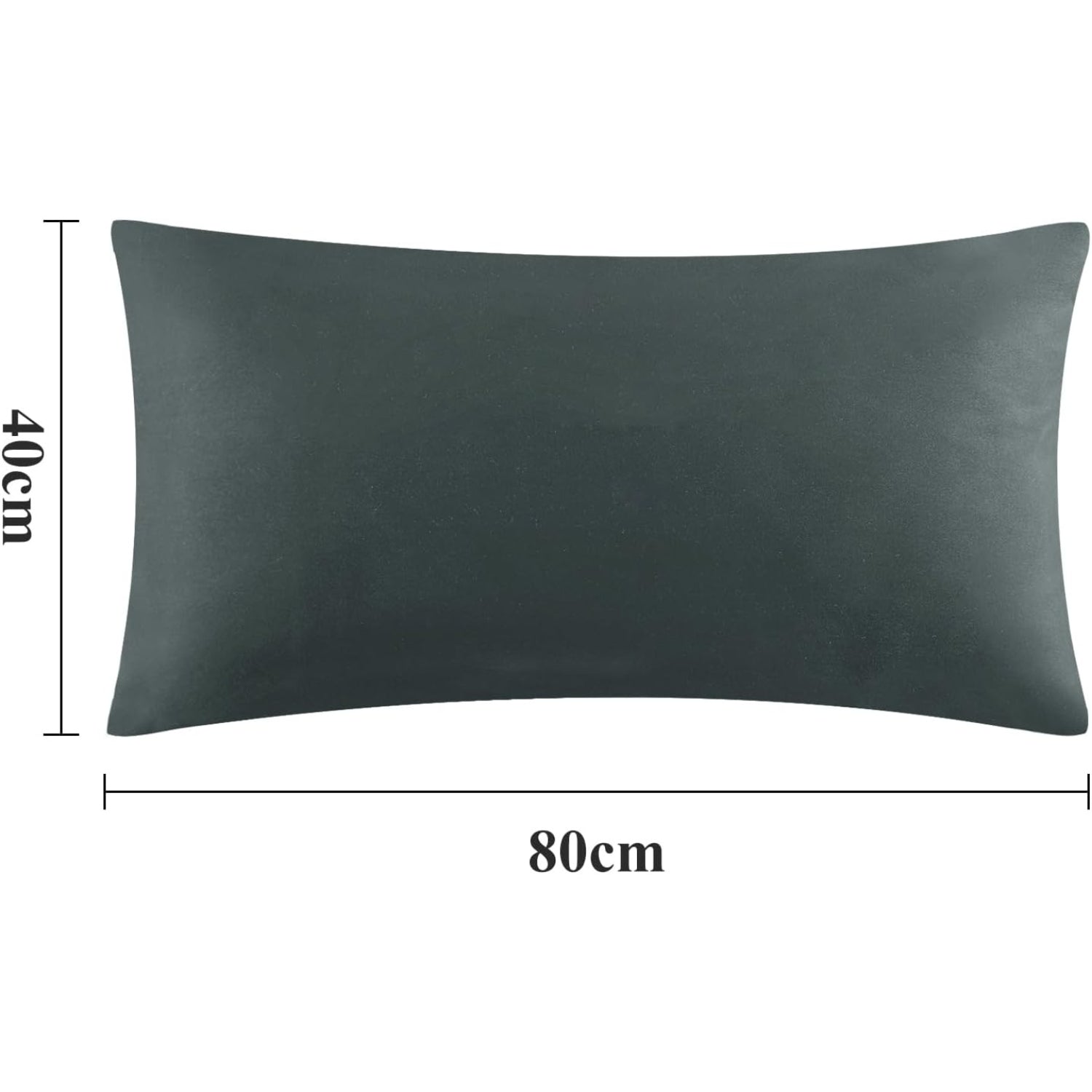 Kissenbezug 40x80 2er Set Kopfkissenbezug Anthrazit Mikrofaser Reißverschluss