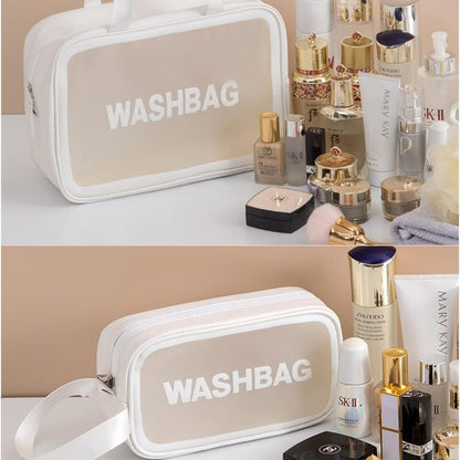 3er Set Kosmetiktasche Transparent Wasserdicht Reise Kulturbeutel Weiß