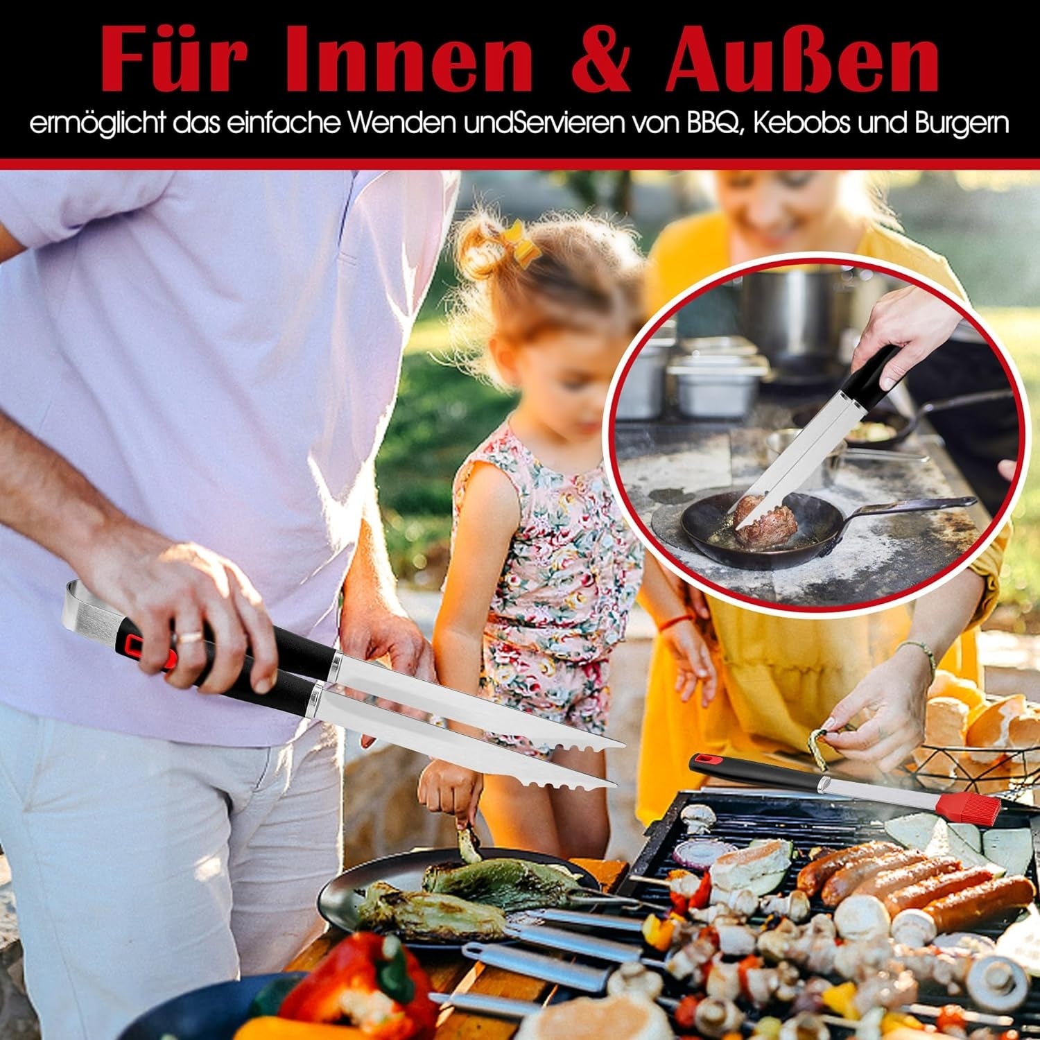 Grill Zubehör Set OstalbGriller 13teilig Edelstahl inklusive Tragetasche