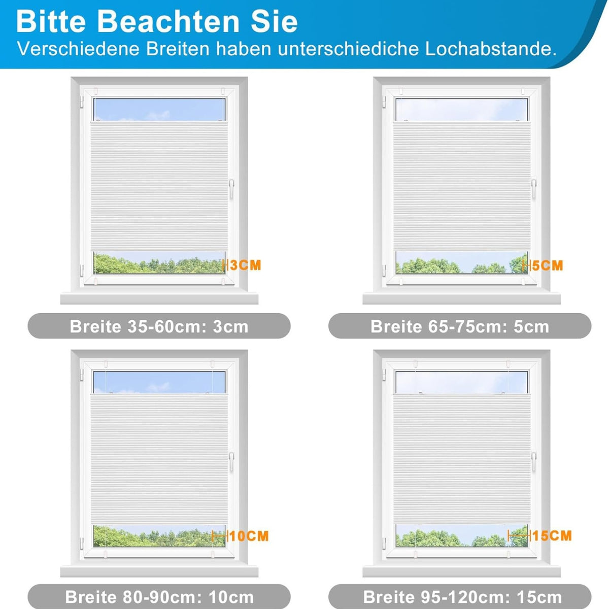 plissee ohne bohren Thermo Doppelplissee Sonnenschutz 90x120cm Klemmfix