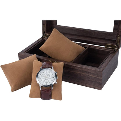 Uhrenschatulle PU Leder Holzmuster Luxus Watch Box Kunstleder