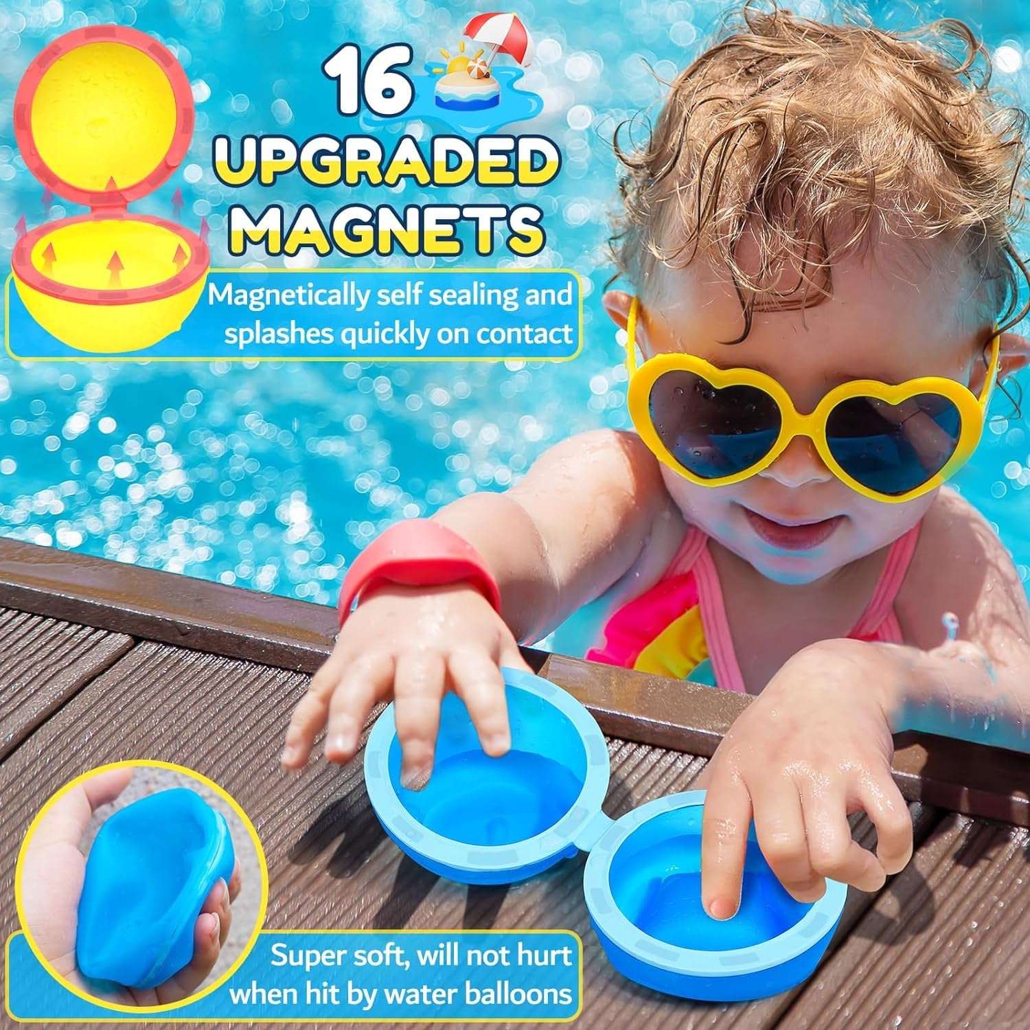 Wasserbomben Wiederverwendbar Outdoor Spielzeug Silikon Magnet 6 Stück