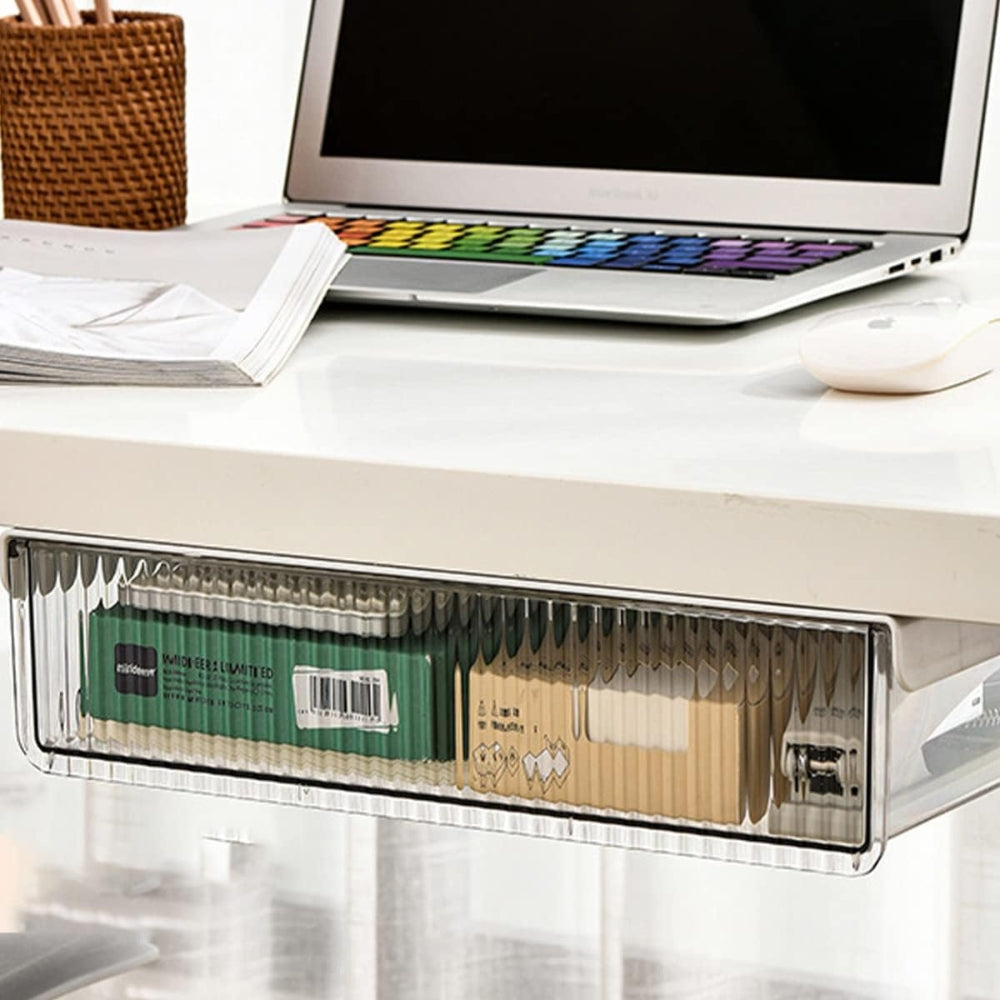 Desktop Organizer Schubladenfach Selbstklebend Transparent Weiß