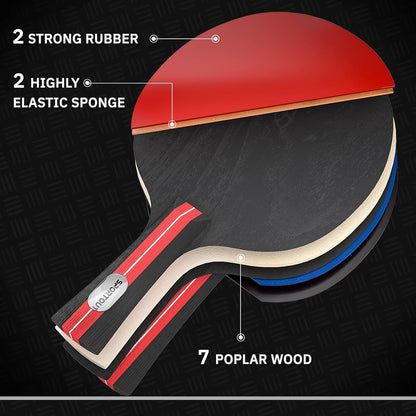Tischtennisschläger Set Tischtennis Set 2 Tischtennis-Schläger 3 Bälle Sportout
