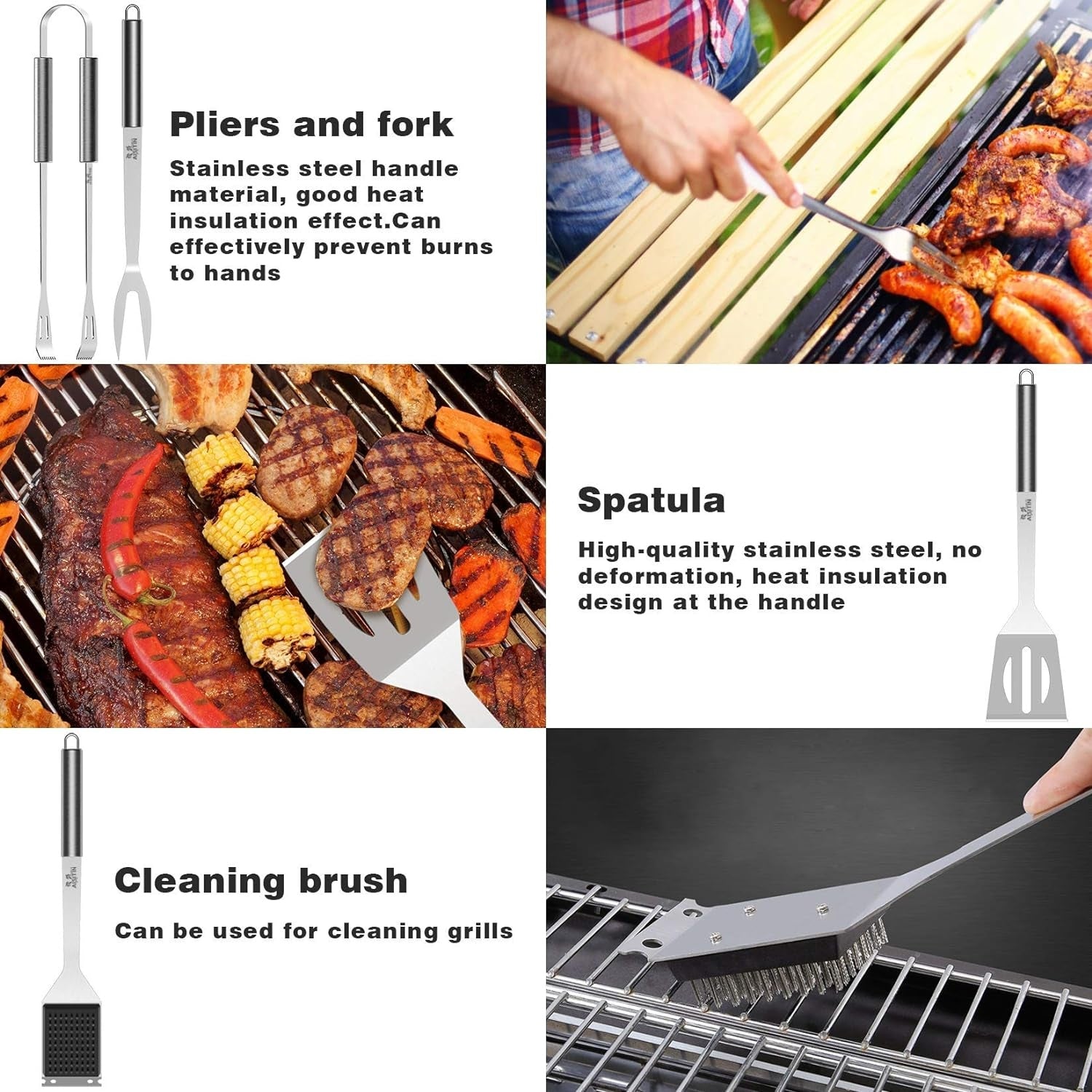 Geschenke für Männer 25er Grillzubehör Set Edelstahl mit Koffer und Grillmatte