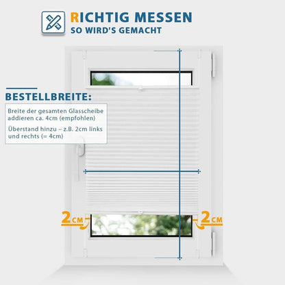 Klemmrollos ohne Bohren 35x130cm Weiß Jalousie Klemmfix Plisseerollo Fenster