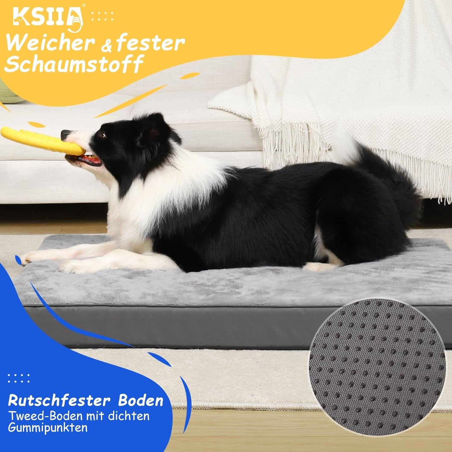 Orthopädisches Hundebett für Große Hunde XL waschbar Hundematte 105x70x8 cm