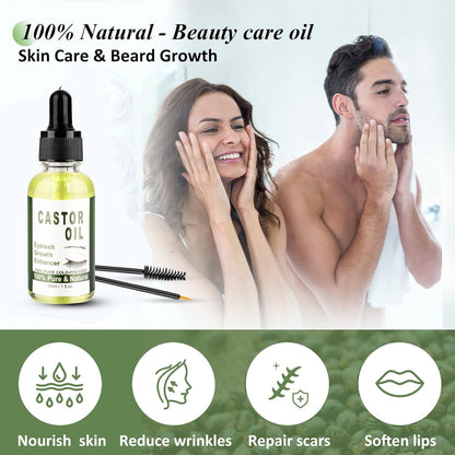 100% Rein Rizinusöl Haare Haaröl Bio Kaltgepresst Wimpernserum Augenbrauen 30ml