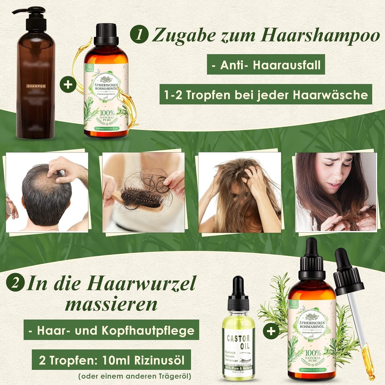 100ml Rosmarinöl Haare Haaröl Natürliches Wachstum Ätherisches Rosemary Oil
