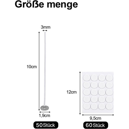 Kerzendochte für Kerzen 10cm 50 Stück mit 60 Aufkleber DIY Candle Set
