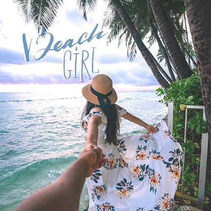 UPF 50+ Damen Sonnenhut Strohhut M-L Faltbar Strandmütze Breite Krempe