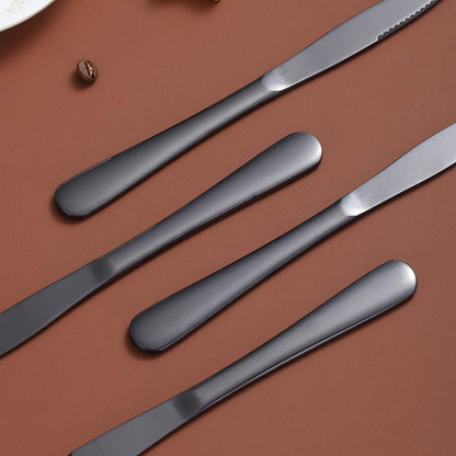 Steakmesserset Schwarz 8 Stück Edelstahl Spülmaschinenfest Besteck