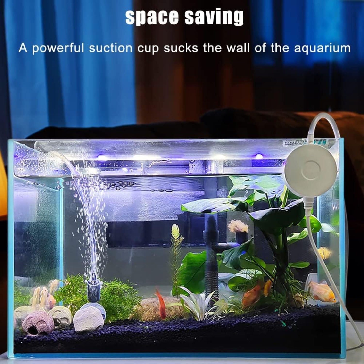 Leise Aquarium Luftpumpe 1W <35dB Sauerstoffpumpe Mini mit Rückschlagventil Zubehör