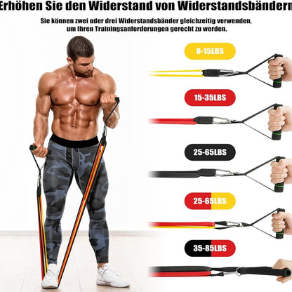 Fitnessbänder Set Terrabänder Resistance Bands 3 Stufen mit Zubehör