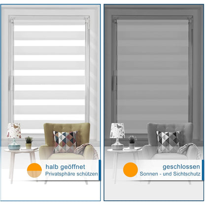 Rollos Plissee ohne Bohren Verdunkelung Doppelrollo Klemmfix Fenster 40x130cm