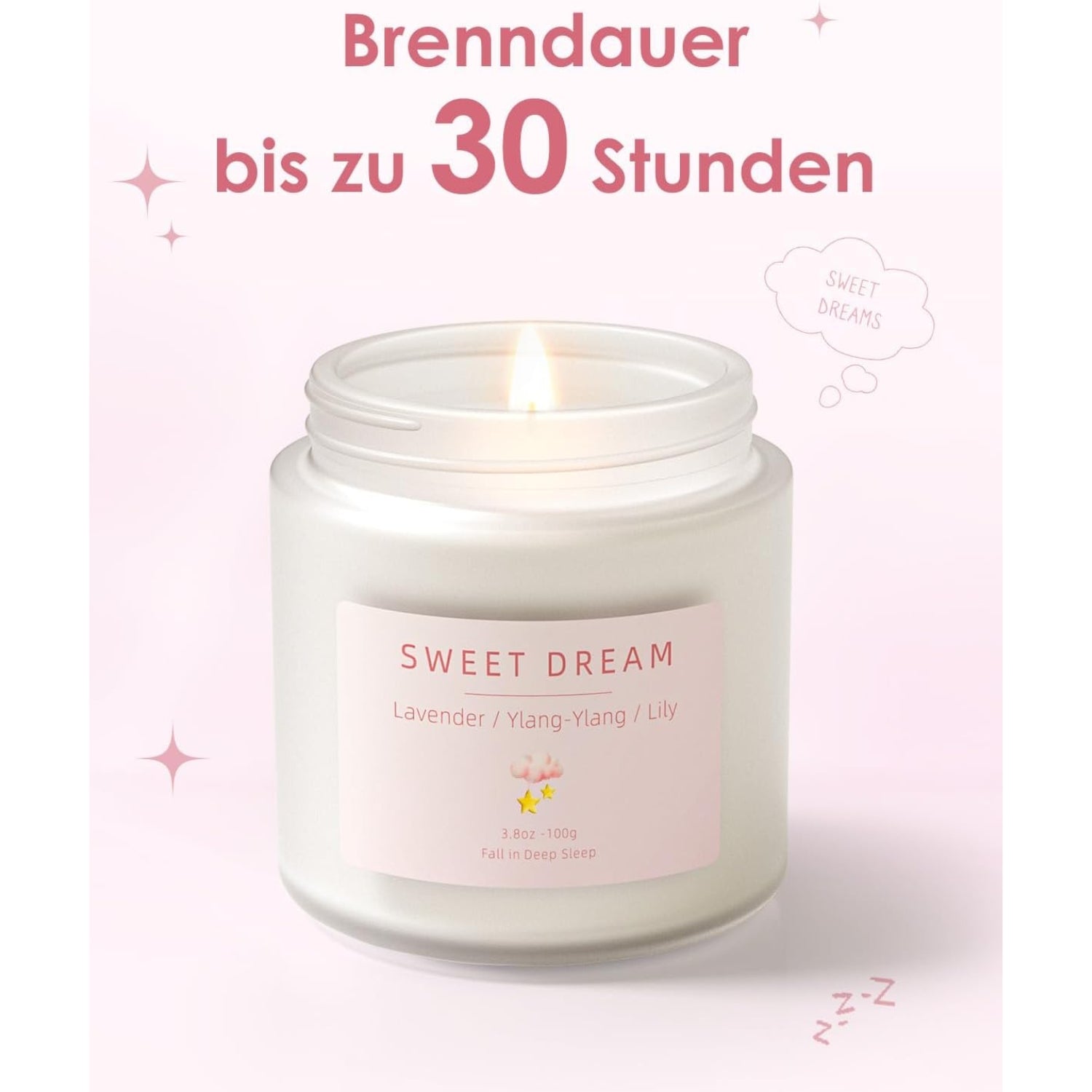 3 Schlafkerzen im Glas Geschenke für Frauen & Männer Entspannende Düfte