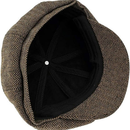 Herren Schiebermütze Hut Tweed Peaky Fischgräten 1930s Stil