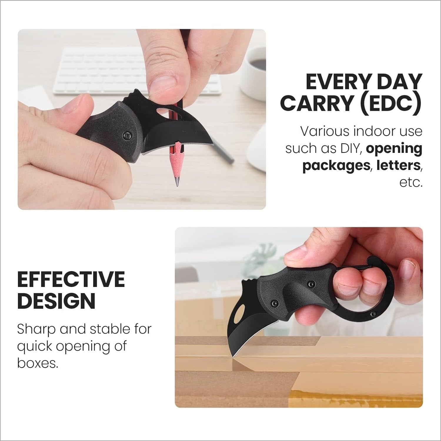 Schlüsselanhänger Messer Schwarz EDC Messer Klein Faltbar Geschenke für Männer