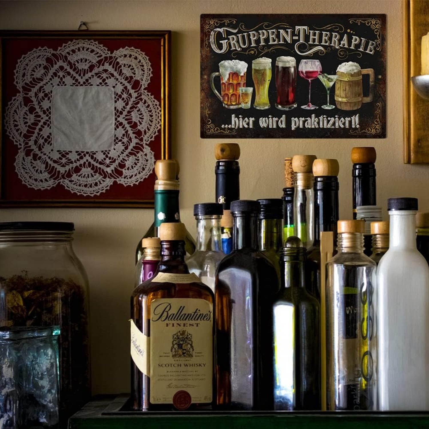 Lustige Bar Zeichen Gruppen-therapie Praktiziert Blechschilder Retro Bar Deko